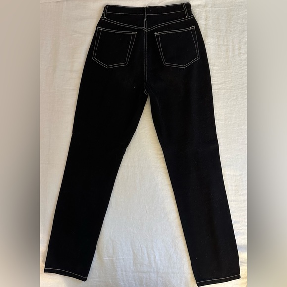 WeWoreWhat The Danielle Straight in Black with White Stiching - Picture 6 of 7